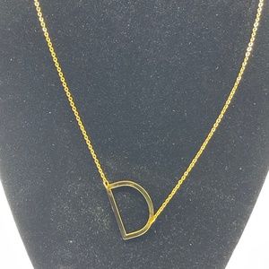 Gold Tone "D" Necklace